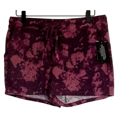 2 Liv Women's Womboxer With Drawstring And Pocket Shorts In Plum Tie Dye In Red