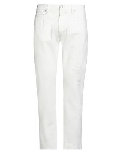 2 Men Man Jeans Cream Size 34 Cotton In White
