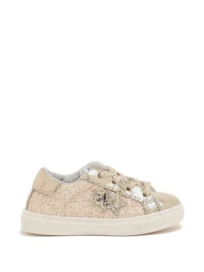 2 Star Kids' Glitter-embellished Sneakers In Brown