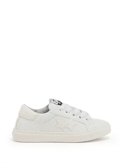 2 Star Kids' Glitter-embellished Sneakers In White