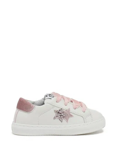 2 Star Kids' Glitter Star-patch Sneakers In White