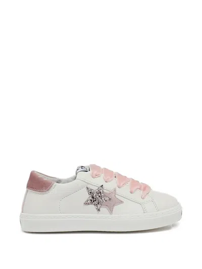 2 Star Kids' Glitter-star Sneakers In White