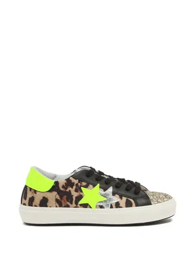 2 Star Kids' Leopard-print Sneakers In Black