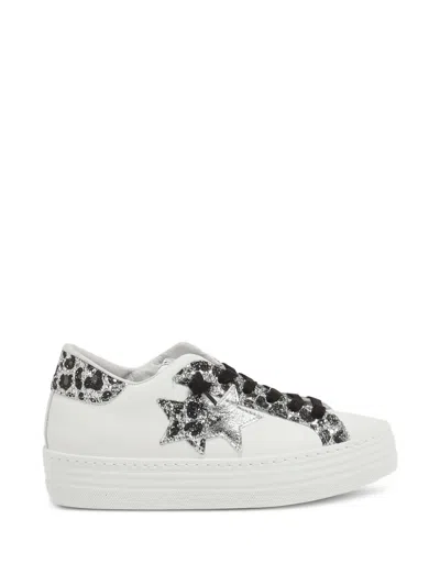 2 Star Kids' Leopard-print Sneakers In White