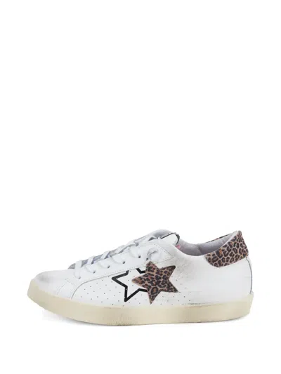 2 Star Prime Star Leopard-print Sneakers In White
