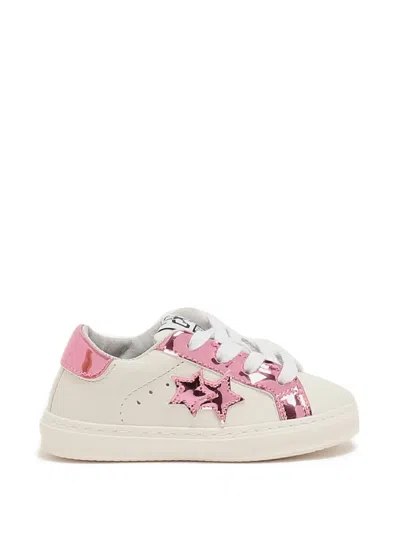 2 Star Kids' Star-appliqué Sneakers In White