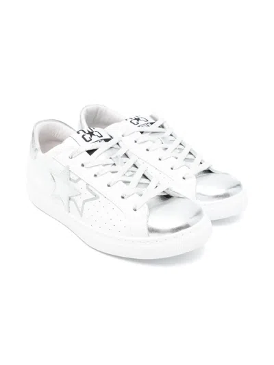 2 Star Kids' Star-patch Sneakers In White