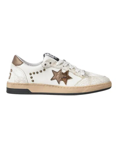 2 Star Women's Sneakers 2-star New Star White And Bronze In Multi