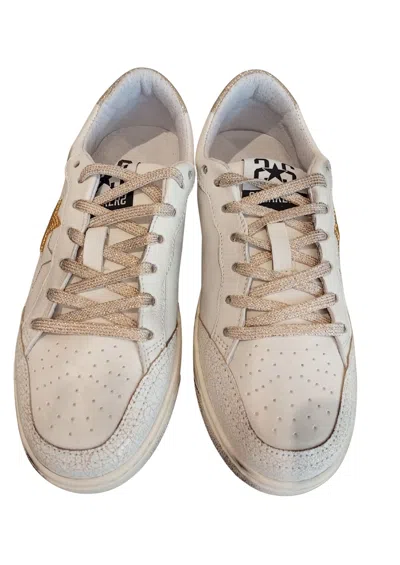 2 Star Women's Sneakers 2-star New Star White And Gold In Neutral