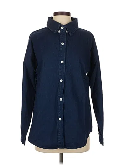 Pre-owned 2 To 5 Designs Long Sleeve Button Down Shirt In Blue