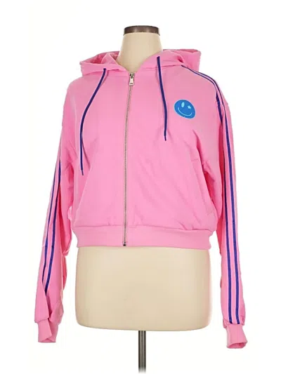 Pre-owned 2 To 5 Designs Zip Up Hoodie In Pink
