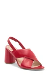 2 Twin Hearts Crisscross Slingback Sandal In Red Leather