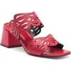 2 Twin Hearts Laser Cutout Slide Sandal In Red