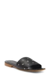 2 Twin Hearts Lea Stud & Grommet Slide Sandal In Black