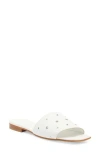 2 Twin Hearts Lea Stud & Grommet Slide Sandal In White