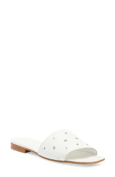 2 Twin Hearts Lea Stud & Grommet Slide Sandal In White