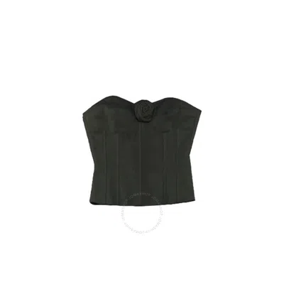 2000 Archives Corduroy Tube Top With Rose Corsage Croset In Beige
