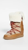 Isabel Marant Nowly Shearling-lined Textured-leather And Suede Snow Boots In Beige