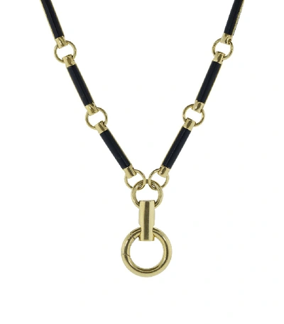 Foundrae Onyx Element Lock Weight Chain In Ylwgold