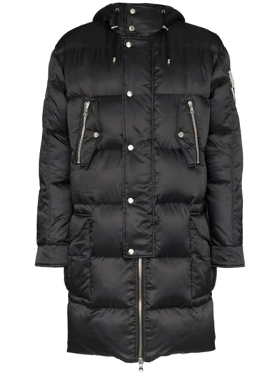 Balmain Long-length Padded Coat In Black