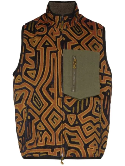 Song For The Mute Camper Printed Gilet In Multicolour