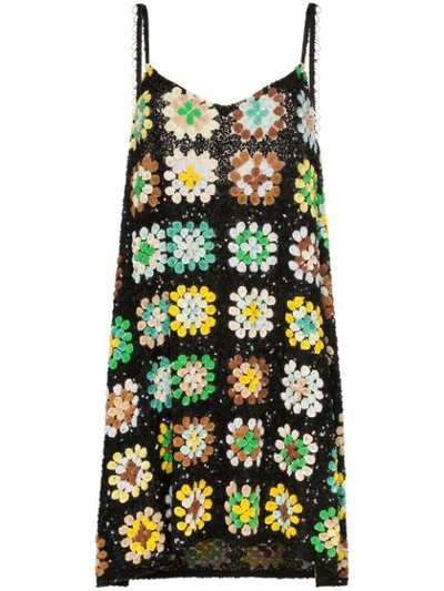Ashish Sequin-embellished Crochet Mini Dress In Multicolour