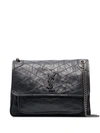 Saint Laurent Grey Niki Large Leather Shoulder Bag In Grey