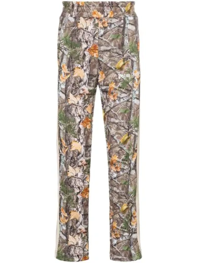 Palm Angels Woodland Camo-print Jersey Track Trousers In Multicolour