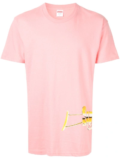 Supreme Automatic Print Relaxed Fit T-shirt In Pink