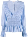 TORY BURCH SMOCKET PLEATED TOP