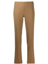 P.a.r.o.s.h Studded Trim Trousers In Neutrals