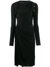 VERSACE DRAPED MIDI DRESS