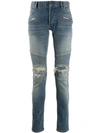 Balmain Litght Vintage Slim Fit Jeans In Blue