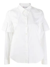 RED VALENTINO RUFFLE SLEEVE SHIRT