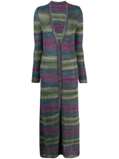 Jacquemus La Robe Striped Knitted Dress - 绿色 In Purple