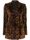 Tagliatore Leopard Print Coat In Brown