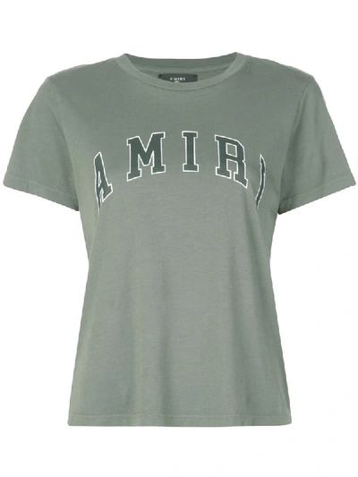 Amiri College Logo Print T-shirt In Green