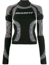 Misbhv Logo-print Mock Neck Performance Top In Black