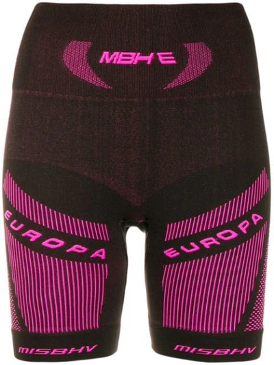 Misbhv Active Techno Jersey Sport Biker Shorts In Black,pink