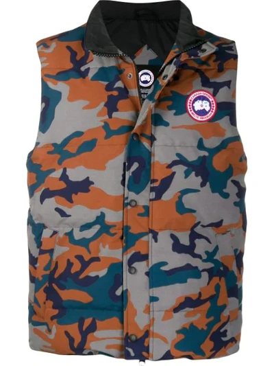 Canada Goose Freestyle Slim-fit Camouflage Down Puffer Vest In Classic Camo/rust