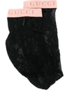 Gucci Floral Lace Ankle Socks - Black