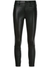 L Agence Aurelie Leather Skinny Pants In Black