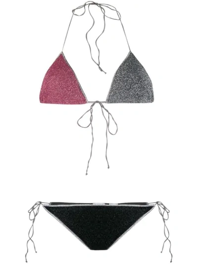 Oseree Lumiere Halterneck Bikini Set In Black