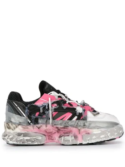 Maison Margiela Fusion Chunky Sneakers - 黑色 In White,fuchsia,black