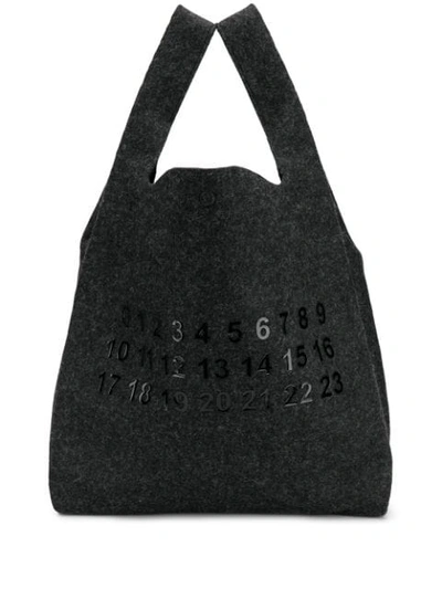 Maison Margiela Numeric Logos Shopper Tote - 黑色 In Black