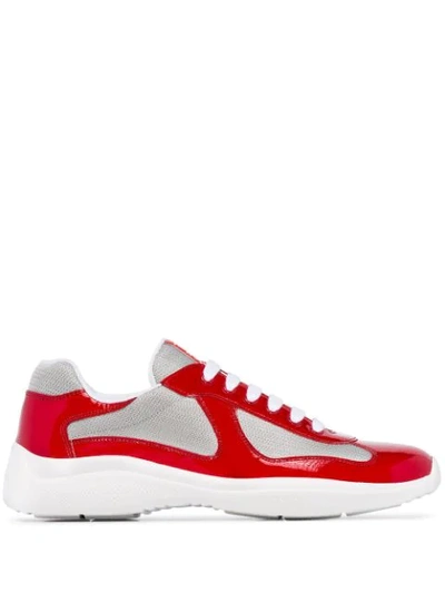 Prada America's Cup Sneakers In Red