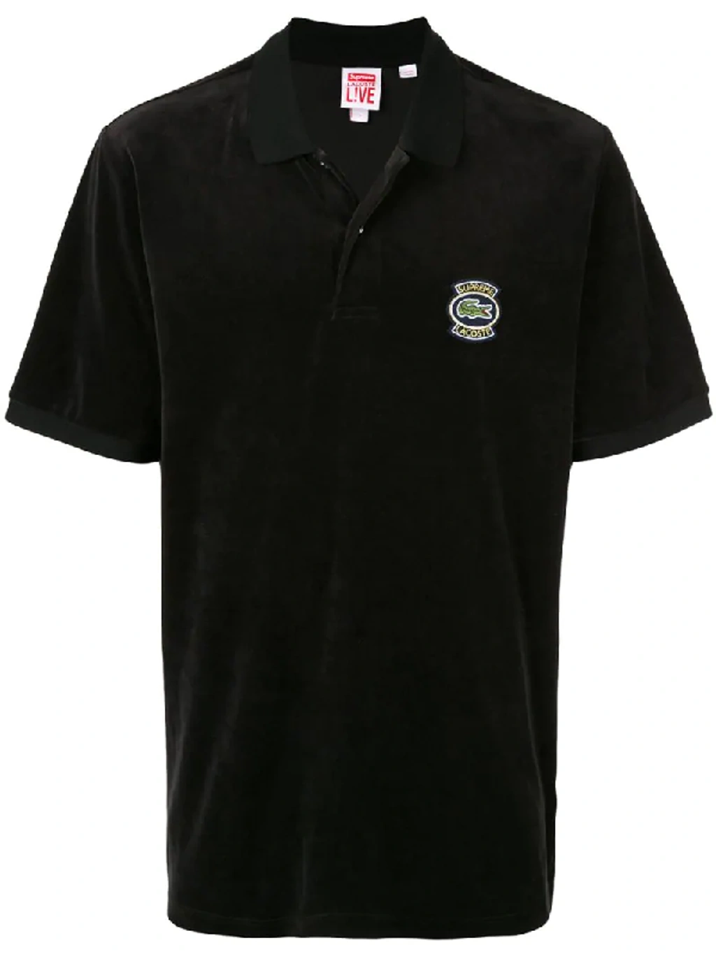 Supreme Lacoste Velour Polo Top In Black | ModeSens