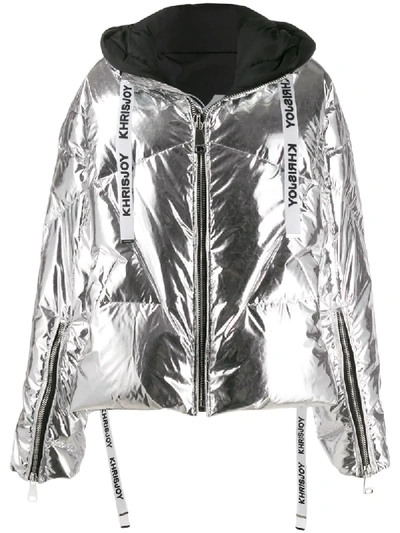 ジャケット KHRISJOY Woman Jacket Silver AFPW001STR TIT735 Khrisjoy Khris Iconic Hooded Padded Jacket | Silver | FARFETCH