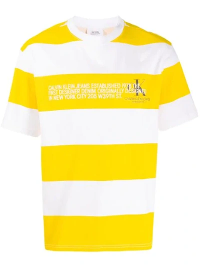 Calvin Klein Jeans Est.1978 Calvin Klein Jeans Est. 1978 Striped Logo T-shirt - Yellow