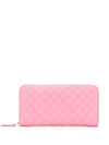 BOTTEGA VENETA INTRECCIATO WEAVE ZIP-AROUND WALLET